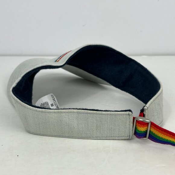 Levi's Sunvisor Cap Size Adjustable Blue Denim Cotton Rainbow Logo - Picture 3 of 6